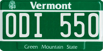 VT license plate ODI550