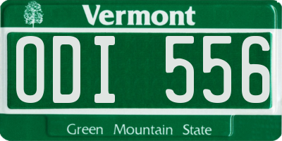 VT license plate ODI556