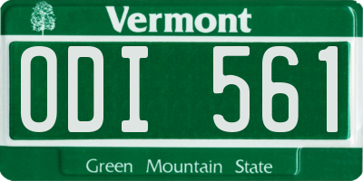 VT license plate ODI561
