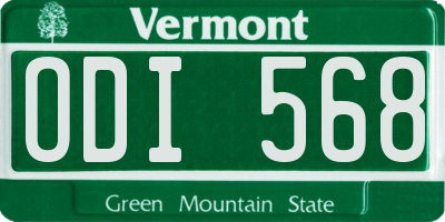 VT license plate ODI568