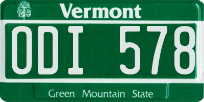 VT license plate ODI578