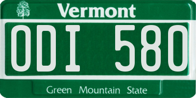 VT license plate ODI580