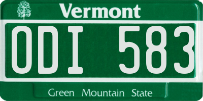 VT license plate ODI583