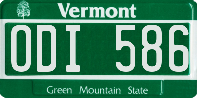 VT license plate ODI586
