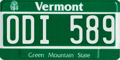 VT license plate ODI589