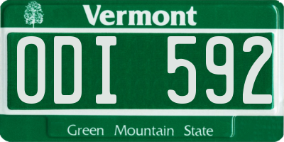 VT license plate ODI592