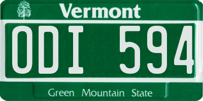 VT license plate ODI594