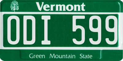 VT license plate ODI599