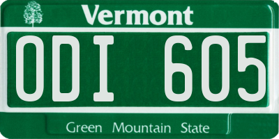 VT license plate ODI605