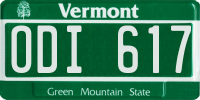 VT license plate ODI617