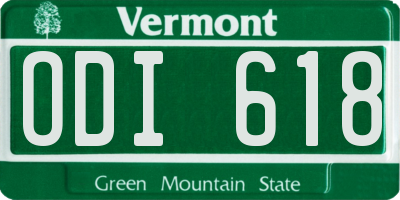 VT license plate ODI618