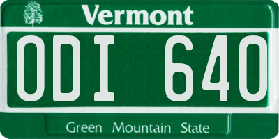 VT license plate ODI640