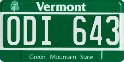 VT license plate ODI643