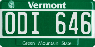 VT license plate ODI646