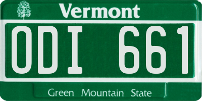 VT license plate ODI661