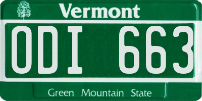 VT license plate ODI663
