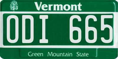 VT license plate ODI665