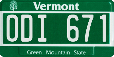 VT license plate ODI671