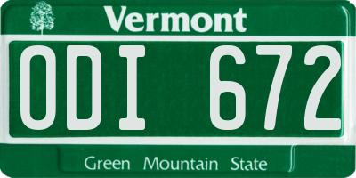VT license plate ODI672