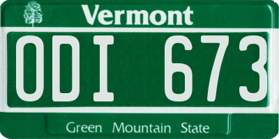 VT license plate ODI673