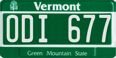 VT license plate ODI677