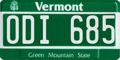 VT license plate ODI685