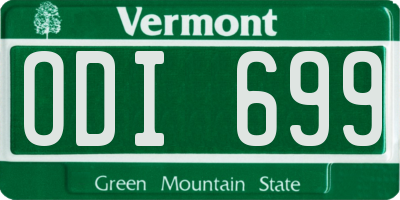 VT license plate ODI699