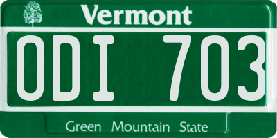 VT license plate ODI703