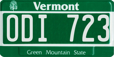 VT license plate ODI723