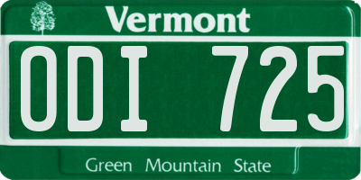 VT license plate ODI725