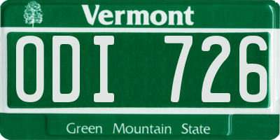 VT license plate ODI726