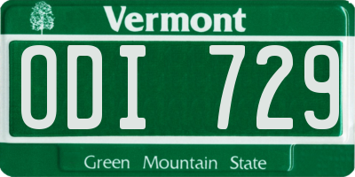 VT license plate ODI729