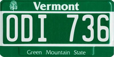 VT license plate ODI736