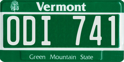 VT license plate ODI741