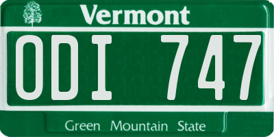 VT license plate ODI747