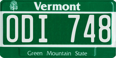 VT license plate ODI748