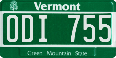 VT license plate ODI755