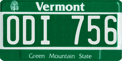 VT license plate ODI756