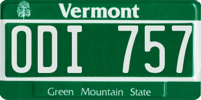 VT license plate ODI757