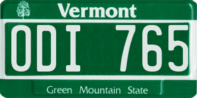 VT license plate ODI765