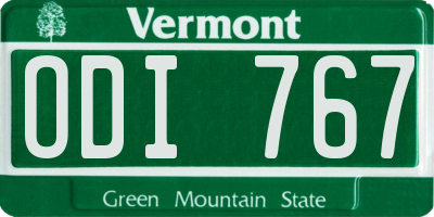 VT license plate ODI767