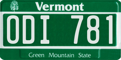 VT license plate ODI781