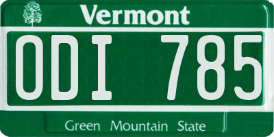 VT license plate ODI785