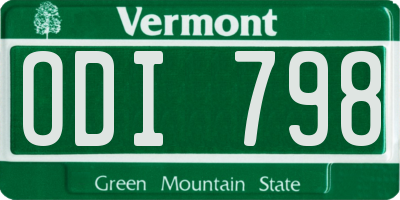 VT license plate ODI798