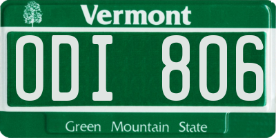 VT license plate ODI806