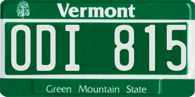 VT license plate ODI815