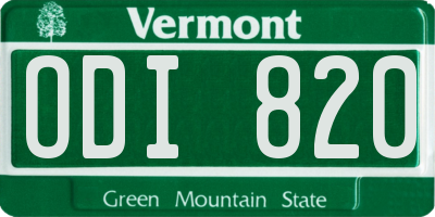 VT license plate ODI820