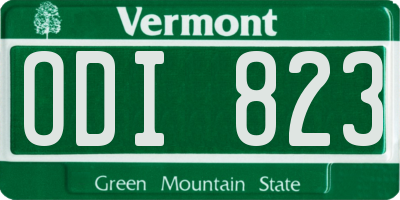 VT license plate ODI823