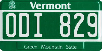 VT license plate ODI829