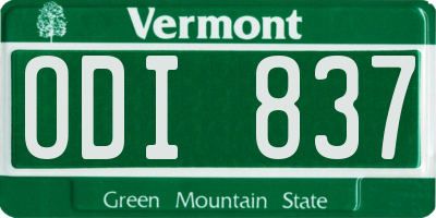 VT license plate ODI837